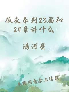 抓灰系列23篇和24章讲什么