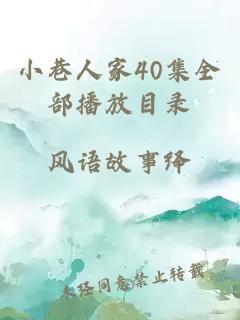 小巷人家40集全部播放目录