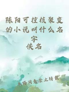 陈阳可控核聚变的小说叫什么名字